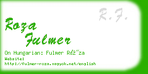 roza fulmer business card